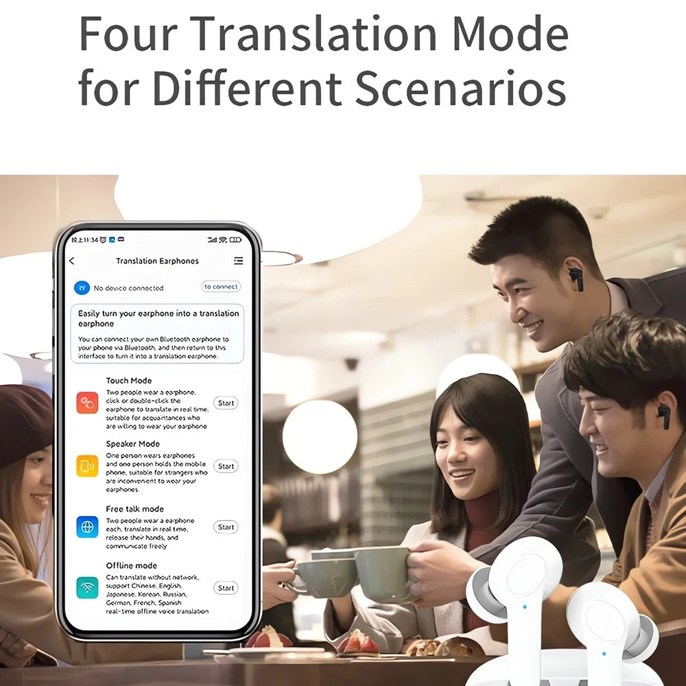 Smart Earbuds Translate 144 Languages